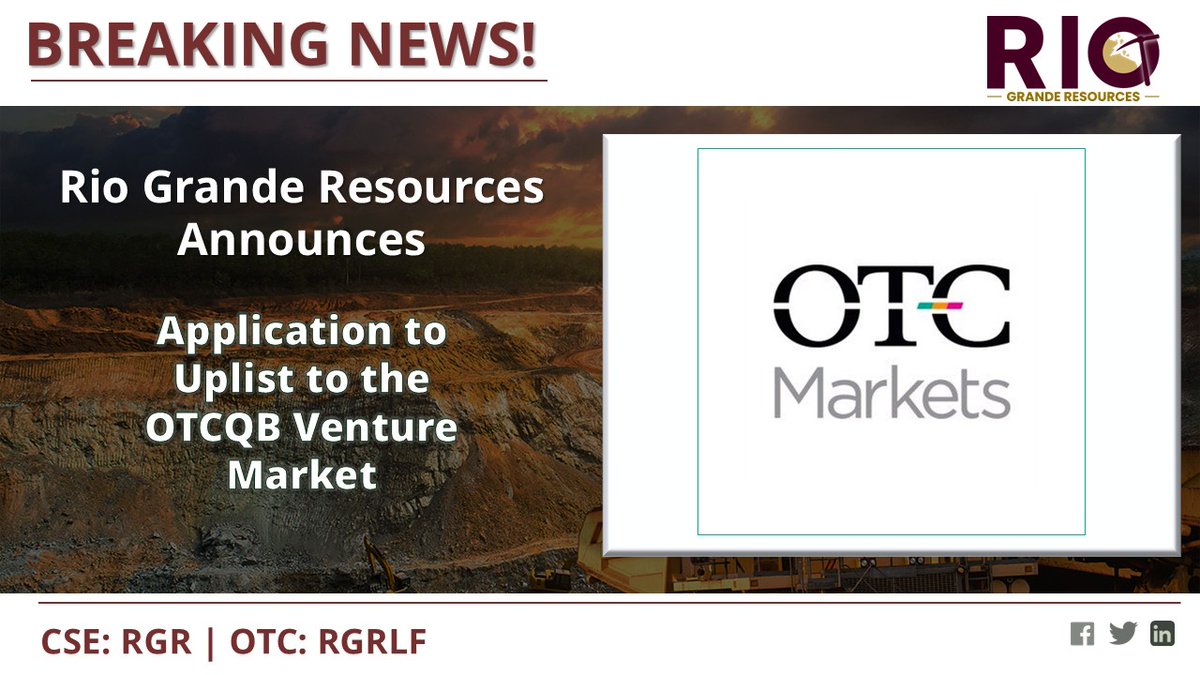 We're excited to announce our uplist application to the OTCQB Venture Market! 📈 Paired with our Canadian listing, this will create a powerful North American platform to grow our premier exploration pipeline🔄

#Gold #Silver $RGR.C $RGRLF

Read here s3.amazonaws.com/b2icontent.irp…