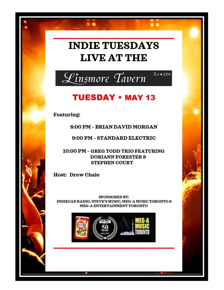 Standard Electric <a href="/LinsmoreTavern/">Linsmore Tavern</a> 9pm show. I can't make it but I would if I could. If any one has a car lying around they're not using and need someone to take it off their hands, PM me.