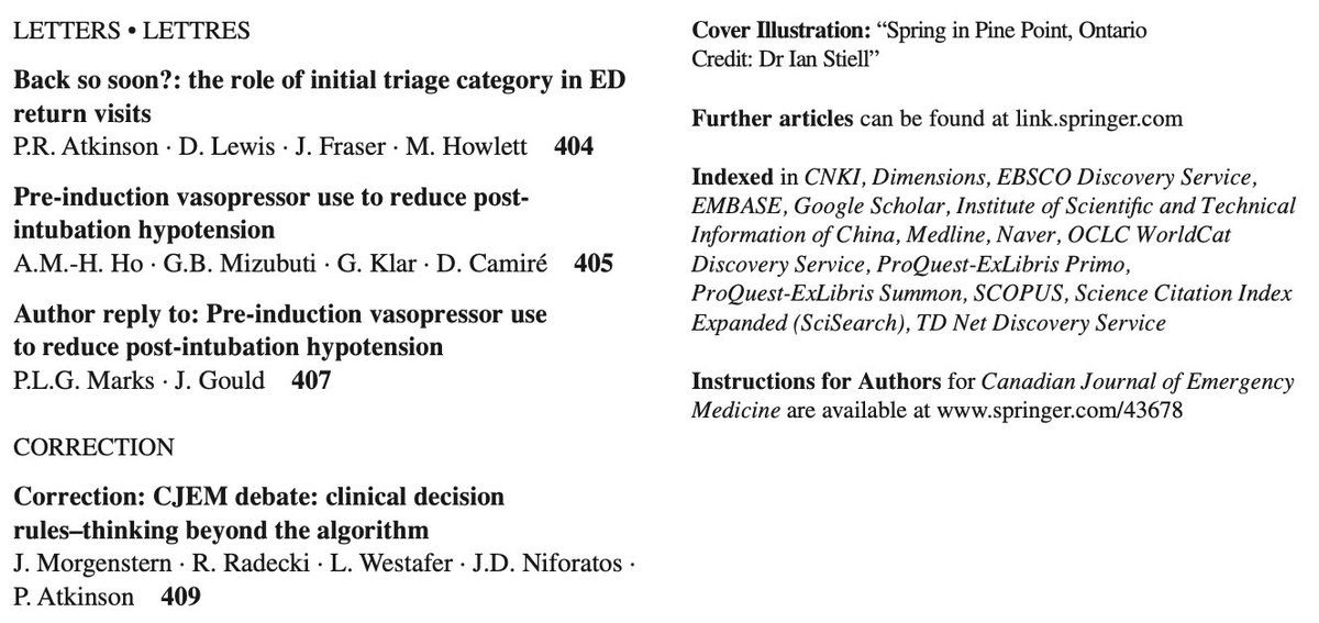 CJEM (@cjemonline) on Twitter photo May Issue!
Just the Facts: Angioedema & Epistaxis <a href="/long_brit/">Brit Long</a>
ED Inhaler Revolution <a href="/chartierlucas/">Lucas Chartier</a>
Targeted Engagement and Diversion (TED) program in Ottawa <a href="/RebeccaSeliga/">Rebecca Seliga</a>
Overtriaging with prehospital trauma team activation protocols <a href="/KevinDurr/">Kevin Durr</a> link.springer.com/journal/43678/… May Issue!
Just the Facts: Angioedema & Epistaxis <a href="/long_brit/">Brit Long</a>
ED Inhaler Revolution <a href="/chartierlucas/">Lucas Chartier</a>
Targeted Engagement and Diversion (TED) program in Ottawa <a href="/RebeccaSeliga/">Rebecca Seliga</a>
Overtriaging with prehospital trauma team activation protocols <a href="/KevinDurr/">Kevin Durr</a> link.springer.com/journal/43678/…