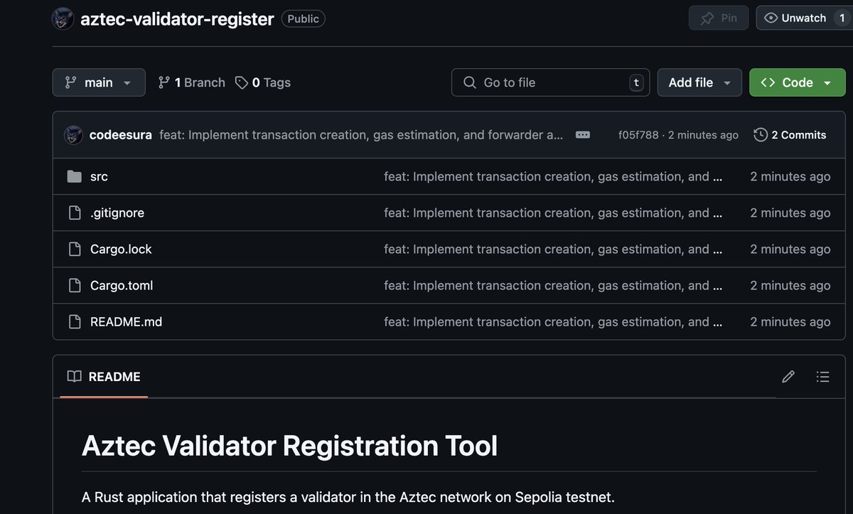 Hem sequencer hem de validator kaydı için oluşturduğum botu güncelledim.