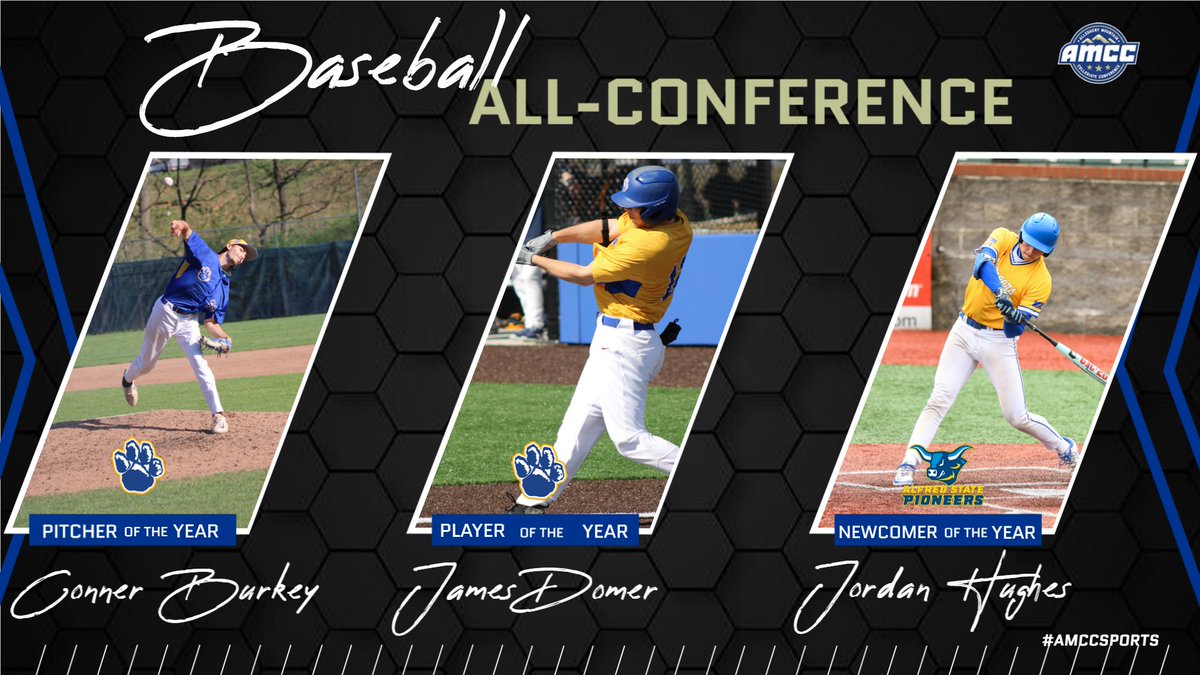 AMCC All-Conference Baseball Team Announced
Player of the Year: <a href="/upgbobcats/">Pitt-Greensburg Athletics</a> James Domer
Pitcher of the Year: UPG's Conner Burkey
Newcomer of the Year: <a href="/ascathletics/">Alfred State Athletics</a> Jordan Hughes
Click below for the full all-conference team!
amccsports.org/sports/bsb/202…