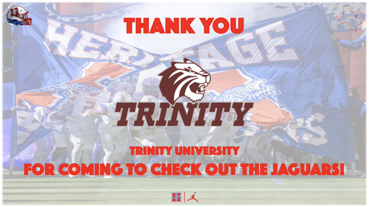 Heritage Football (@heritageftball) on Twitter photo Special thanks to <a href="/CoachQ_Carter/">Quentin Carter</a> of <a href="/TUFootballTX/">Trinity University Football</a> for coming by to recruit the Jaguars this morning!
#RecruitJags Special thanks to <a href="/CoachQ_Carter/">Quentin Carter</a> of <a href="/TUFootballTX/">Trinity University Football</a> for coming by to recruit the Jaguars this morning!
#RecruitJags