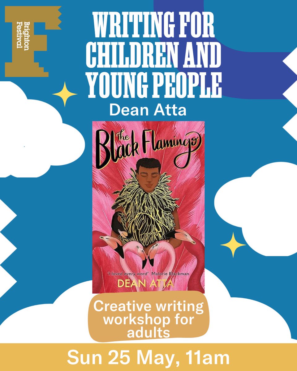Really looking forward to this workshop with <a href="/DeanAtta/">Dean Atta</a> <a href="/brightfest/">Brighton Festival</a> for all you creative writers