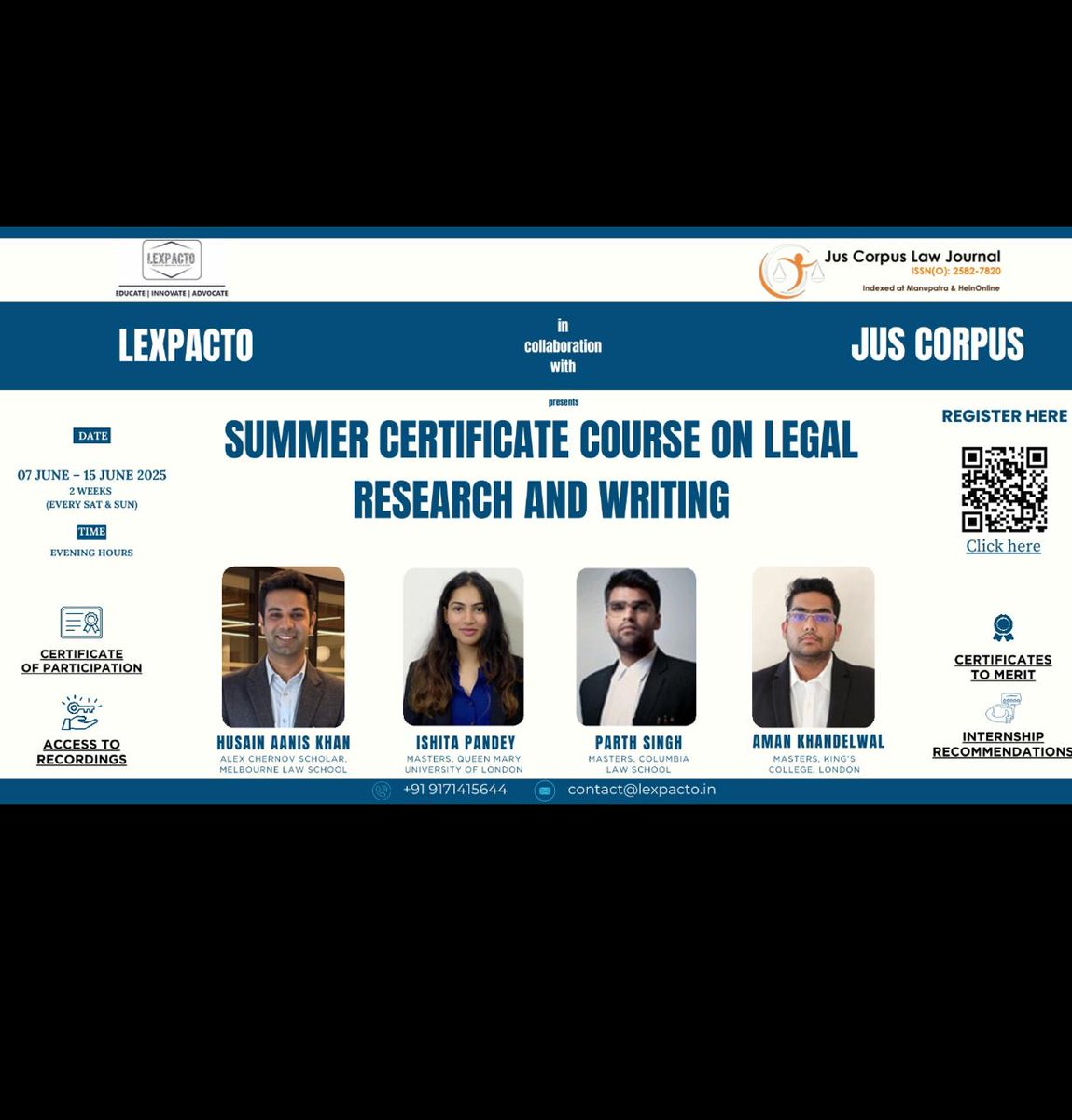 Looking forward to be a mentor in Summer Certificate Course on Legal Research and Writing