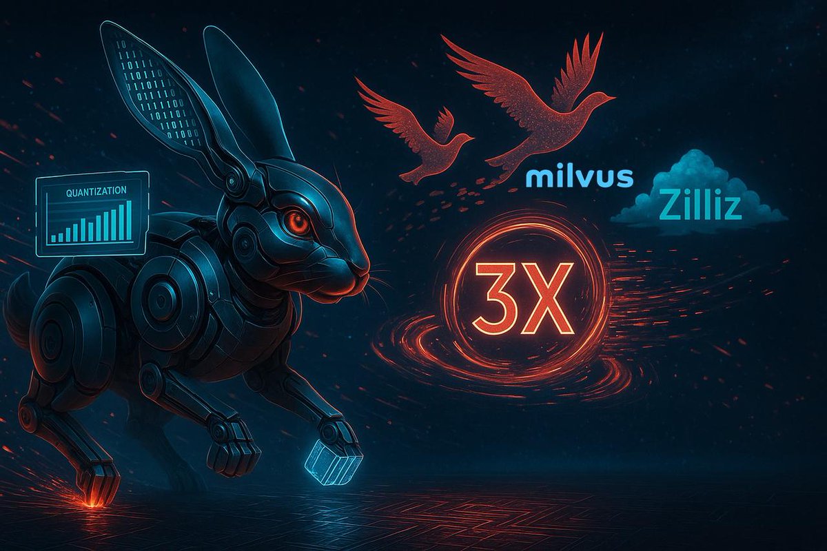 Day 2 of Milvus Week: Slashing costs with 𝐑𝐚𝐁𝐢𝐭𝐐 quantization 🐰

As engineers, we want it all—higher performance, lower cost, and competitive quality.

What if you could compress a vector down to just 𝟏 𝐛𝐢𝐭 𝐩𝐞𝐫 𝐝𝐢𝐦𝐞𝐧𝐬𝐢𝐨𝐧 and still achieve over 𝟗𝟎%