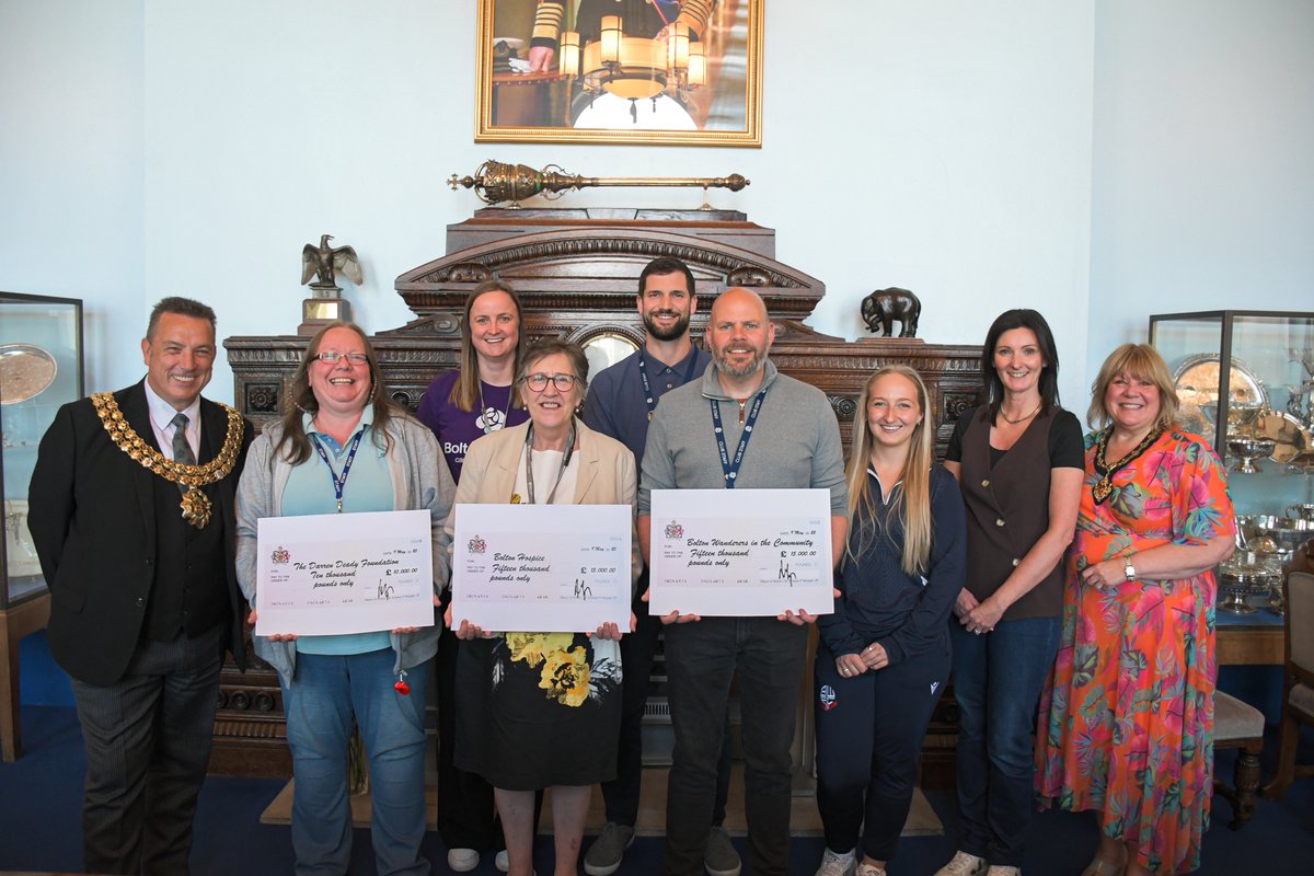 🗣 "Support like this helps our charity to continue to provide vital services for residents across Bolton."

Thank you to the Mayor and Mayoress of Bolton for choosing BWitC to be one of their charities for the year. We were delighted to join Bolton Hospice and the Darren Deardy