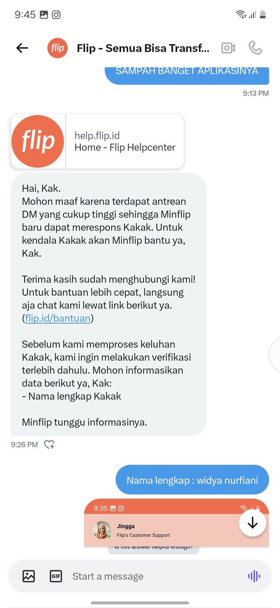 wdynfia's tweet photo. @flip_id GAIS SIAPA PUN Yg BACA INI, COBA DEH MIKIR 1000 KALI SEBELUM TRANSAKSI GEDE / PENGGUNAAN APAPUN DG APLILASI INI YA. UANGKU NYANGKUT DI REKENING PENAMPUNGAN FLIP. TP TIDAK DI TERUSKAN KE REKENING PENERIMA. 
RESPON CS HANYA BOOT. JADI UTK KOMPLEEEN ITU BENER2 SUSAH SEKALI https://t.co/OZleDcw6jP