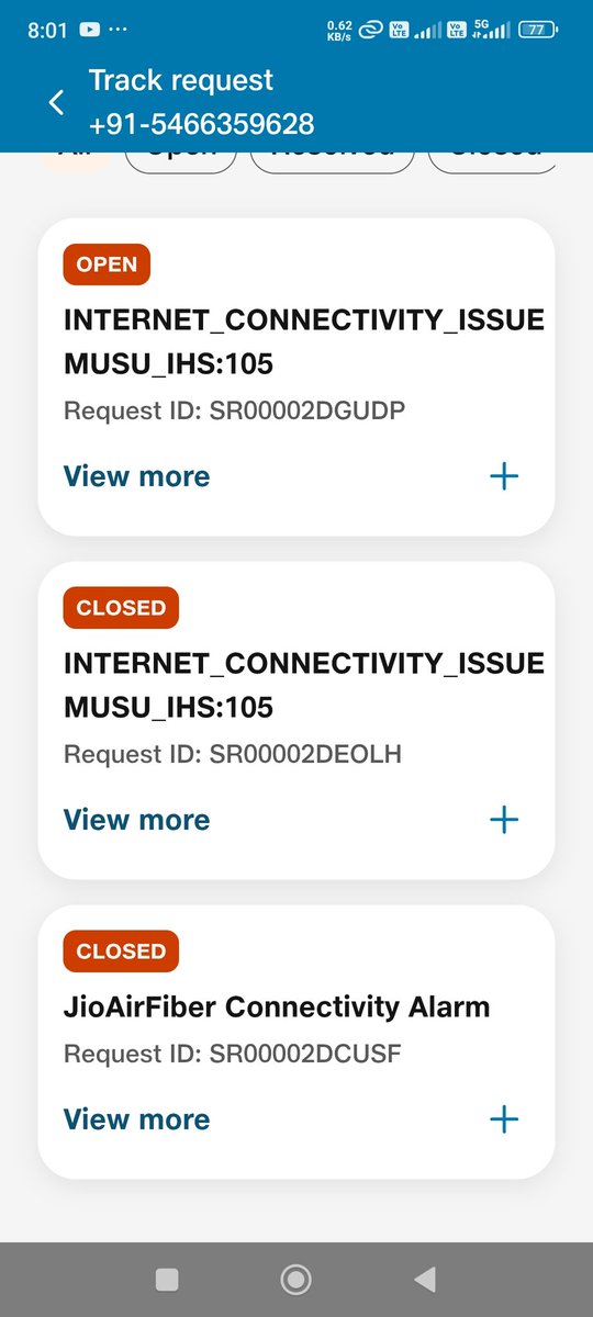 Ashishdeeto's tweet photo. very worst performance by jio team.
I have complained about #Jiofiber internet connectivity issue not resolved yet .it will be 3 day to Go no response comes from reliance jio vacant team not yet come any engineer to resolve this issue 😕#jioairfiber,@JioCare @JioFiberChennai https://t.co/PNdlujDIxi
