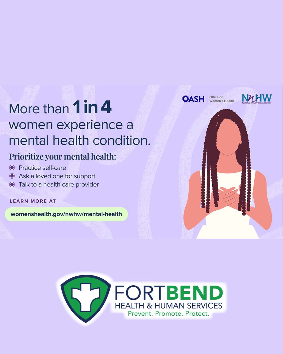 It's National Women's Health Week! Empower women to take control of their health at every stage of life. Stay up to date with  health screenings, maintaining  your well-being, and more! #WomensWellness