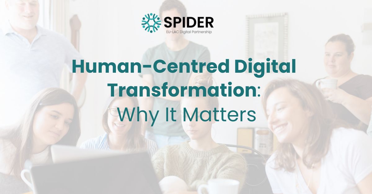 spider_HEU's tweet image. Human-centred digital transformation puts #PeopleFirst, not tech. At SPIDER, we ensure technology serves human needs across EU-LAC regions, reducing digital divides &amp;amp; creating meaningful connections. What human-centred initiatives are you working on? #DigitalTransformation