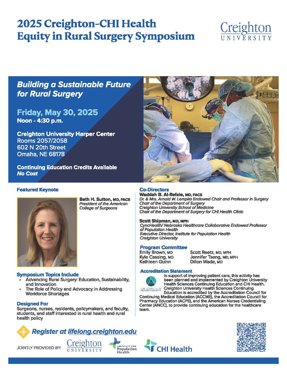 Jennifer F Tseng MD MPH (@tsengjennifer) on Twitter photo Counting down to #ruralhealth #ruralsurgery symposia <a href="/CreightonSOM/">CreightonSOM</a> <a href="/Creighton/">Creighton University</a> May 30, 2025, featuring <a href="/AmCollSurgeons/">American College of Surgeons</a> President & <a href="/AmBdSurg/">American Board of Surgery</a> Director Dr Beth Sutton! Counting down to #ruralhealth #ruralsurgery symposia <a href="/CreightonSOM/">CreightonSOM</a> <a href="/Creighton/">Creighton University</a> May 30, 2025, featuring <a href="/AmCollSurgeons/">American College of Surgeons</a> President & <a href="/AmBdSurg/">American Board of Surgery</a> Director Dr Beth Sutton!