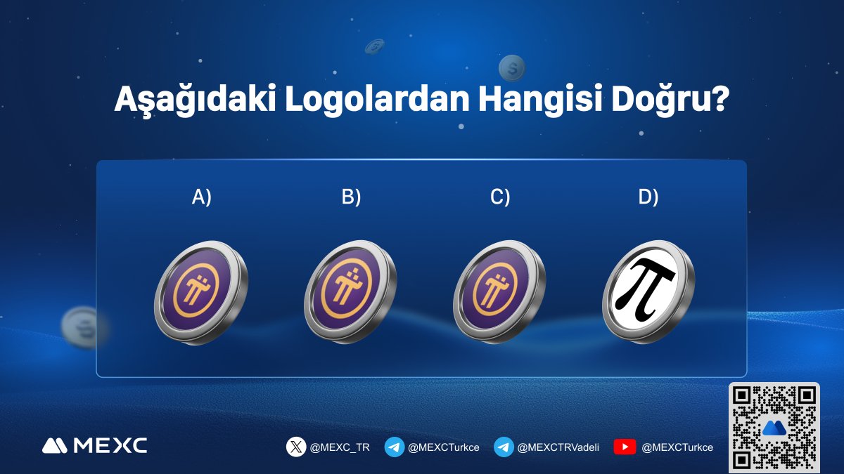 🎉Eğlenerek Kazanacağınız 'Doğru Logoyu Bul' Etkinliği ile Tekrar Karşınızdayız!

🤑 Dikkatli Bakışlarınız Sayesinde Tam 200 $USDT'den Payınızı Kazanmaya Hazır mısınız?

🧐Aşağıdaki $PI logolarından hangisi doğru?

🏆Kazanan 10 kişiden biri olmak için yapmanız gerekenler;
💙Takip