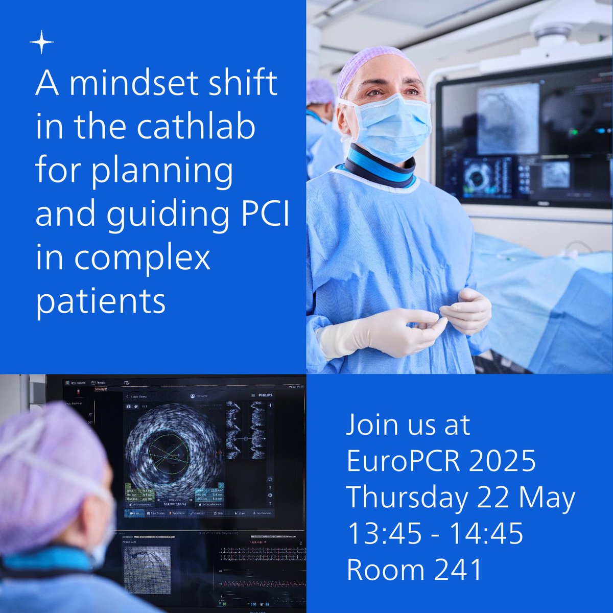 Will you be at #EuroPCR? Join our symposium and understand how the seamless use of cathlab systems can enhance procedural workflow, safety and quality. to.philips/60142LSjk