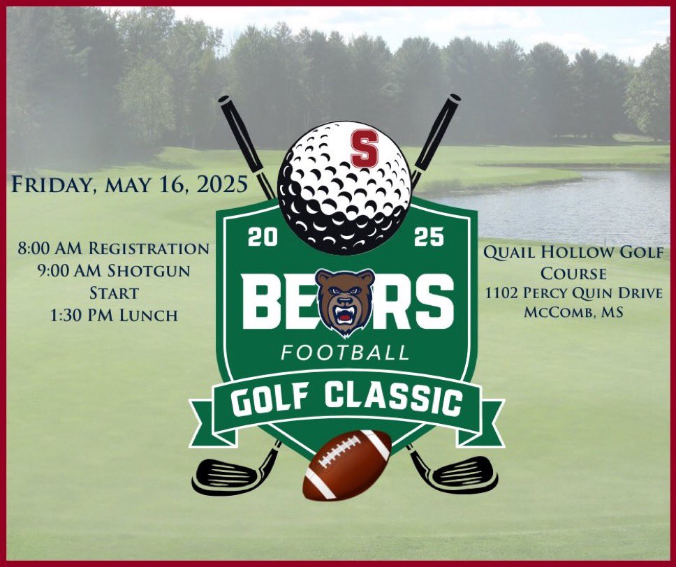 CoachSkinner72's tweet image. It’s Tournament Week!!!
There’s still time to support your Bears 2025 football team.
For inquiries & reservations, email
chankins@smcc.edu & landrews@smcc.edu