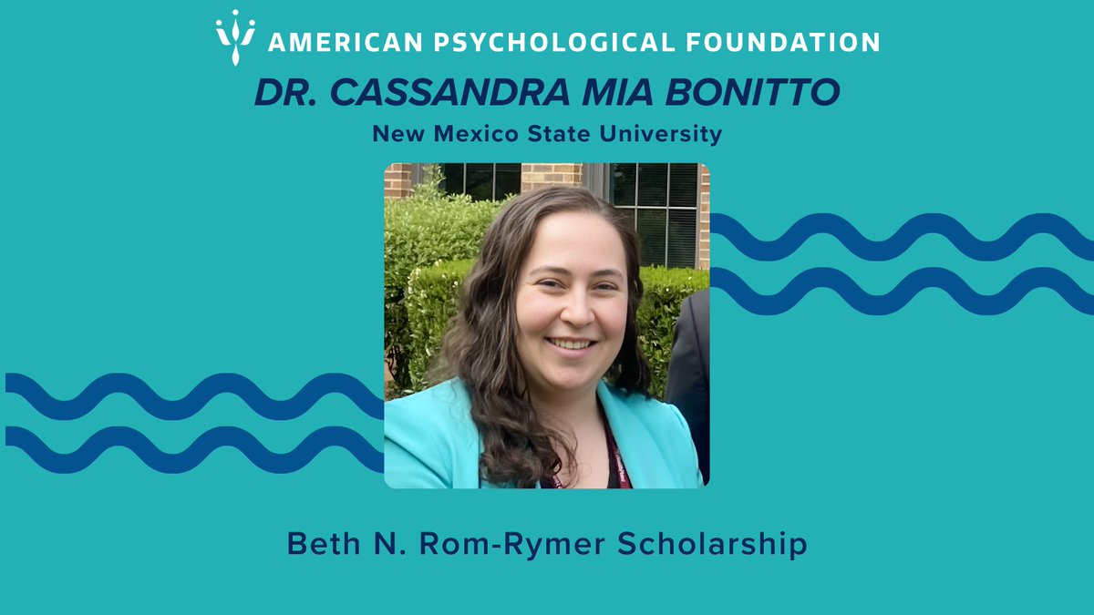 Congrats to Dr. Cassandra Mia Bonitto, one of our 2025 Beth N. Rom-Rymer Scholarship recipients! ⭐ In her second year of psychopharmacology training, she’s delivering care in school-based and primary care clinics while advocating for prescribing and school psychology!💙