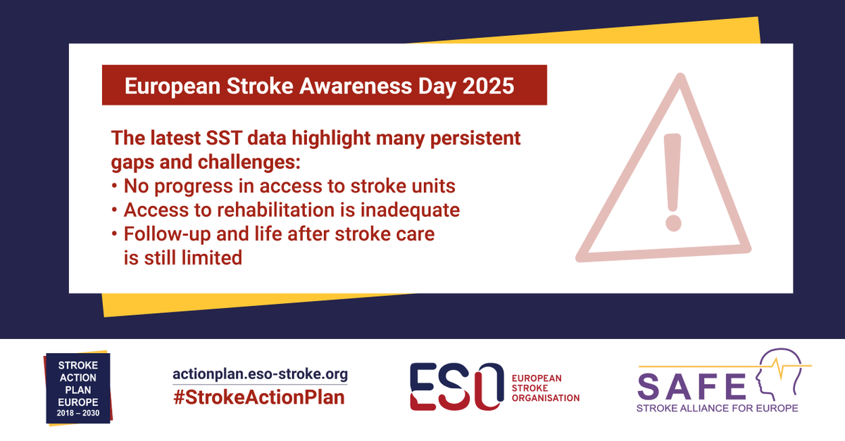 European Stroke Org (@esostroke) on Twitter photo #ESAD2025:#SST data reveal gaps in #stroke care:
โ ๏ธOnly 9 nations meet 90% stroke unit access target
โ ๏ธ Rehab&prevention under-monitored
โ ๏ธJust 5 track rehab transition plans
โ ๏ธOnly 13 with life after stroke programs
actionplan.eso-stroke.org/national-strokโฆ #EuropeanStrokeAwareness <a href="/StrokeEurope/">Stroke Europe</a> #ESAD2025:#SST data reveal gaps in #stroke care:
โ ๏ธOnly 9 nations meet 90% stroke unit access target
โ ๏ธ Rehab&prevention under-monitored
โ ๏ธJust 5 track rehab transition plans
โ ๏ธOnly 13 with life after stroke programs
actionplan.eso-stroke.org/national-strokโฆ #EuropeanStrokeAwareness <a href="/StrokeEurope/">Stroke Europe</a>