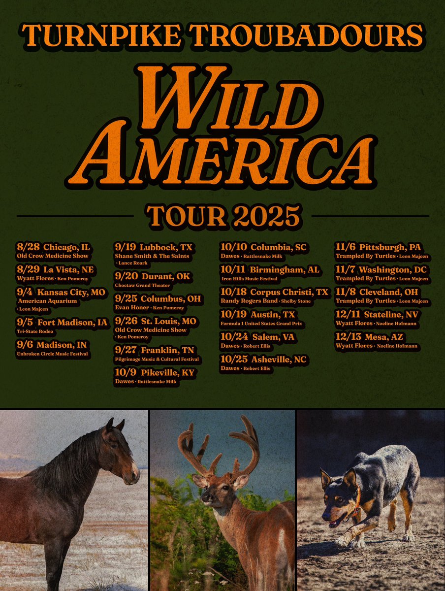 Trampled by Turtles (@tbtduluth) on Twitter photo Honored to join Farm Aid 2025 and <a href="/TpTroubadours/">Turnpike Troubadours</a> on tour this fall!
- Farm Aid’s 40th Anniversary takes place in Minneapolis. Hope you can join us there. Tix on sale Fri at 10AM CST.
- Presale tix for the 3 shows with TpT go on sale tomorrow at 10AM local: use code PALOMINO Honored to join Farm Aid 2025 and <a href="/TpTroubadours/">Turnpike Troubadours</a> on tour this fall!
- Farm Aid’s 40th Anniversary takes place in Minneapolis. Hope you can join us there. Tix on sale Fri at 10AM CST.
- Presale tix for the 3 shows with TpT go on sale tomorrow at 10AM local: use code PALOMINO
