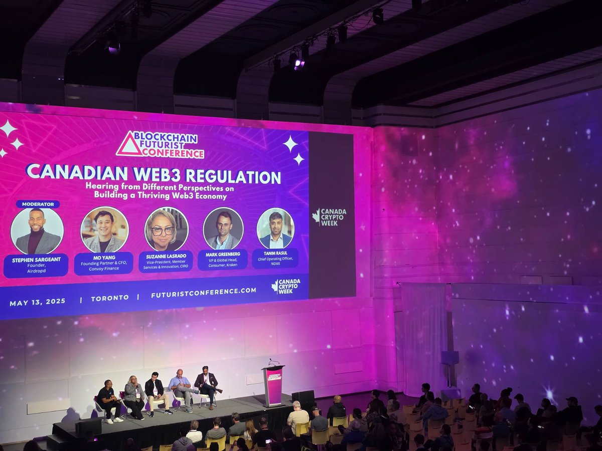Live on the main stage now at Futurist

Canadian Web3 Regulation: Hearing from Different Perspectives on Building a Thriving Web3 Economy

Moderated by <a href="/lifesgt/">Stephen Brent Sargeant</a>, Founder &amp; CEO, <a href="/airdropd_/">airdropd inc.</a> 

Featuring:

<a href="/_Mo_Yang/">Mo Yang</a>, Founder, Convoy Finance
<a href="/marklg/">Mark Greenberg</a>, Head of Canada, <a href="/krakenfx/">Kraken</a>
Suzanne