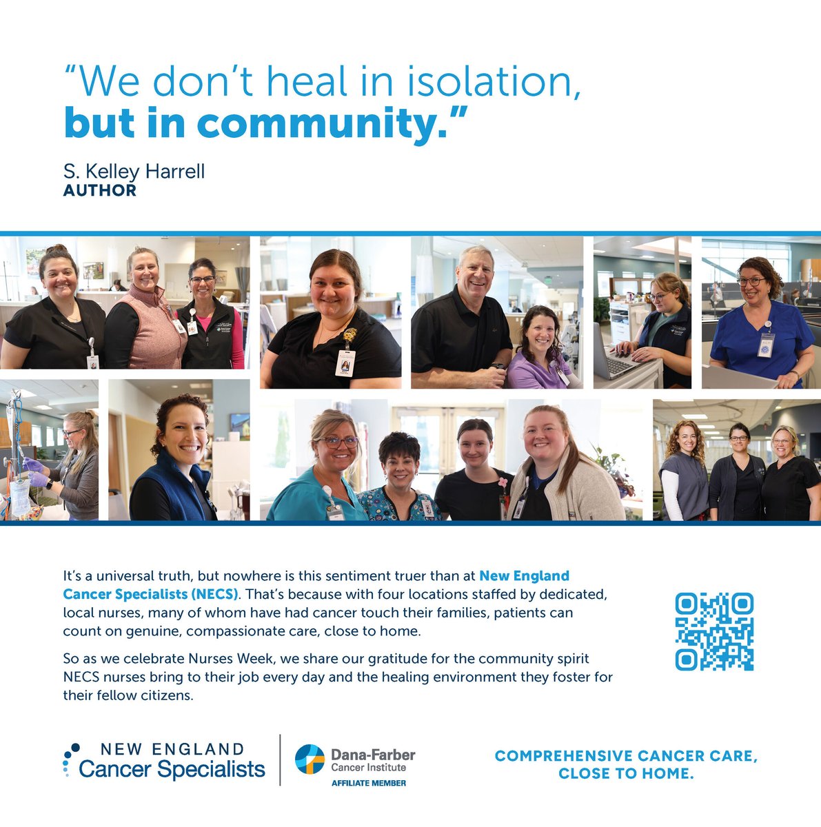 May is #NationalNursesMonth! Let's recognize and appreciate the dedication and strength nurses bring to every patient’s care.

Here's our recent ad for New England Cancer Specialists celebrating their nurses.