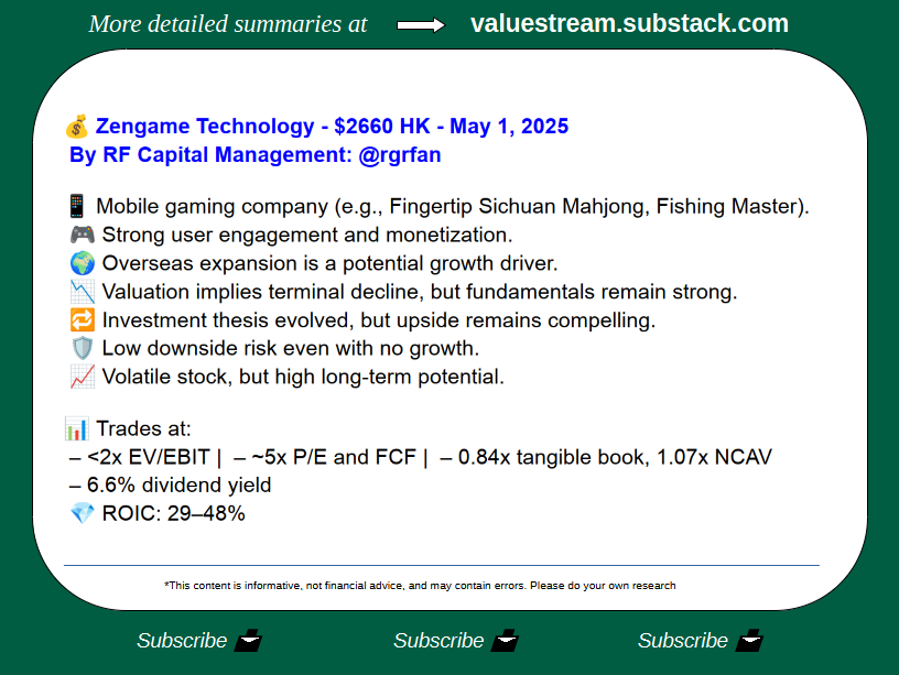 Zengame Technology - $2660 HK

By RF Capital Management: <a href="/rgrfan/">Roger Fan</a>