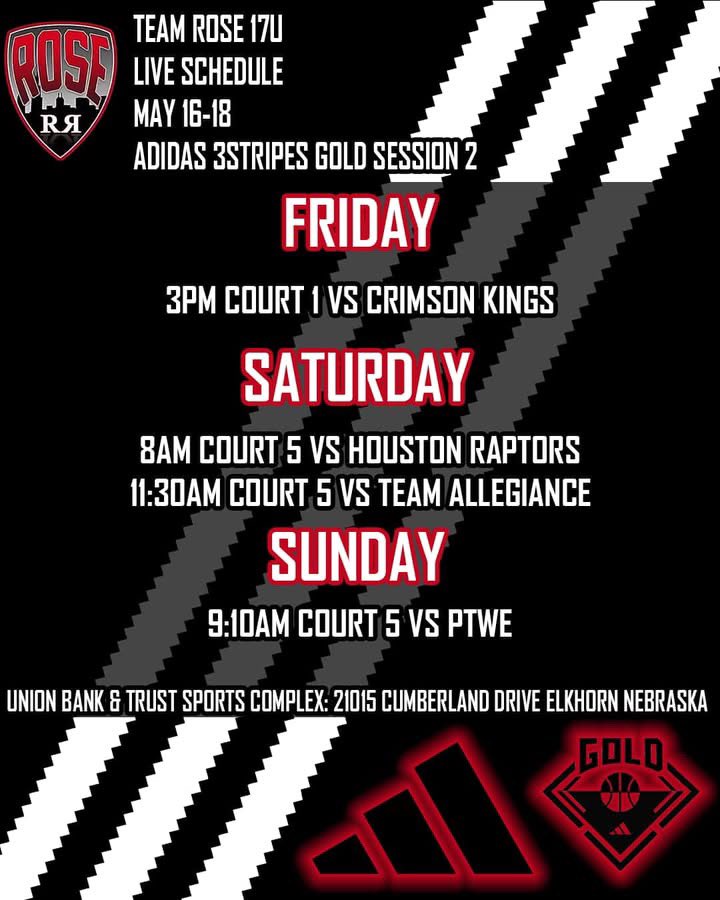 Adidas Session 2 Schedule this weekend in Nebraska