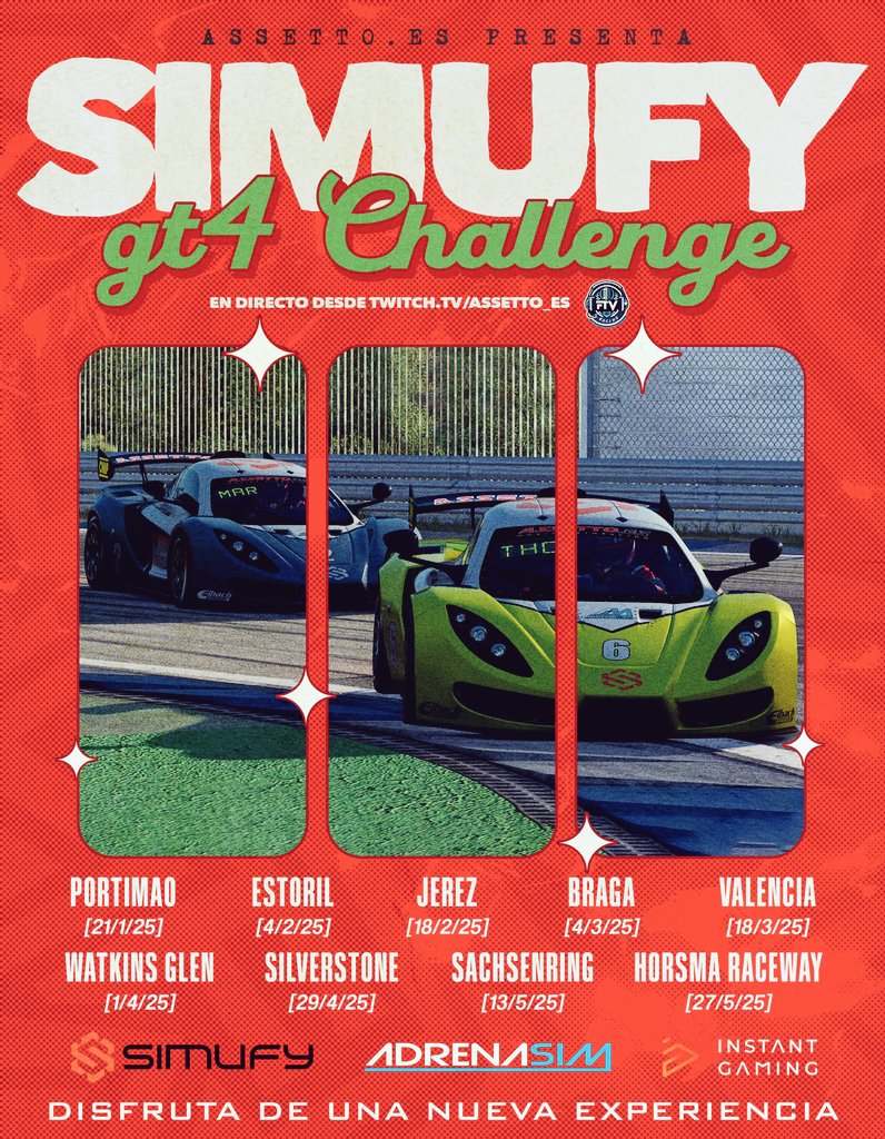 Assetto.es (@assetto_es) on Twitter photo 🔵 RACE DAY
🟡 Campeonato SIN R1 <a href="/AC_assettocorsa/">Assetto Corsa</a>
📌 Sachsenring 🇩🇪
⏰ Qualy 21h
🚥 Race 21:20h
🎤 En cabina <a href="/FtvRacing/">FTV Racing</a>
📺 twitch.tv/assetto_es
👉🏼 Más en assetto.es
🌐 Patrocinan <a href="/simufy/">Simufy</a> <a href="/InstantGamingES/">Instant Gaming</a> <a href="/AdrenaSim/">Carlos Sim</a> <a href="/SimufyEsports/">Simufy Esports</a> 🔵 RACE DAY
🟡 Campeonato SIN R1 <a href="/AC_assettocorsa/">Assetto Corsa</a>
📌 Sachsenring 🇩🇪
⏰ Qualy 21h
🚥 Race 21:20h
🎤 En cabina <a href="/FtvRacing/">FTV Racing</a>
📺 twitch.tv/assetto_es
👉🏼 Más en assetto.es
🌐 Patrocinan <a href="/simufy/">Simufy</a> <a href="/InstantGamingES/">Instant Gaming</a> <a href="/AdrenaSim/">Carlos Sim</a> <a href="/SimufyEsports/">Simufy Esports</a>