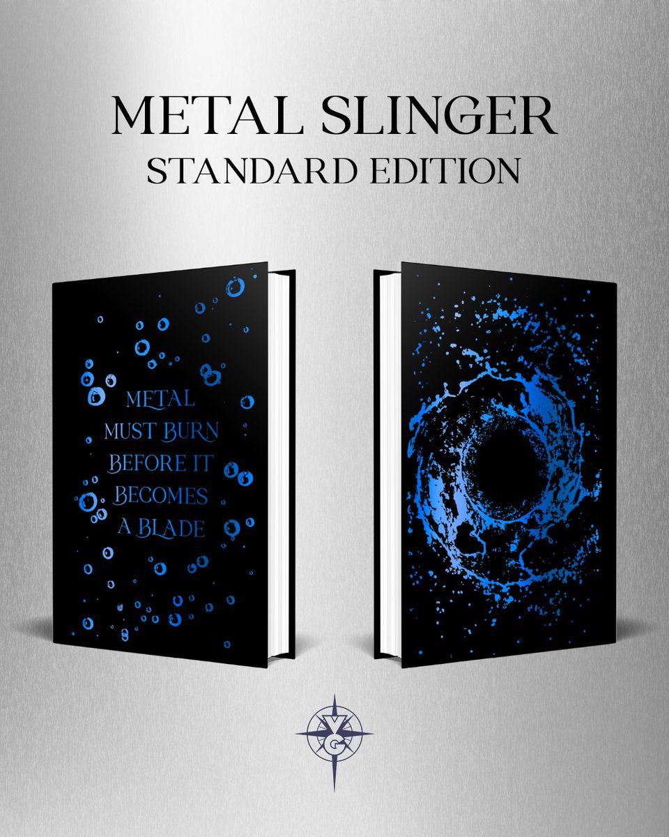Oof 🥵 Would you look at that?!

We are delighted to reveal the full look of our UK edition of METAL SLINGER...

💦 Foiled endpapers 
💦 Hardcover foil design (front AND back?!)

Pre-order #MetalSlinger by Rachel Schneider today: geni.us/MetalSlinger