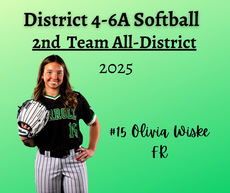 Congratulations to Bella Garcia, Sammy Petkus, and Olivia Wiske! They received 2nd Team All-District honors for District 4-6A!