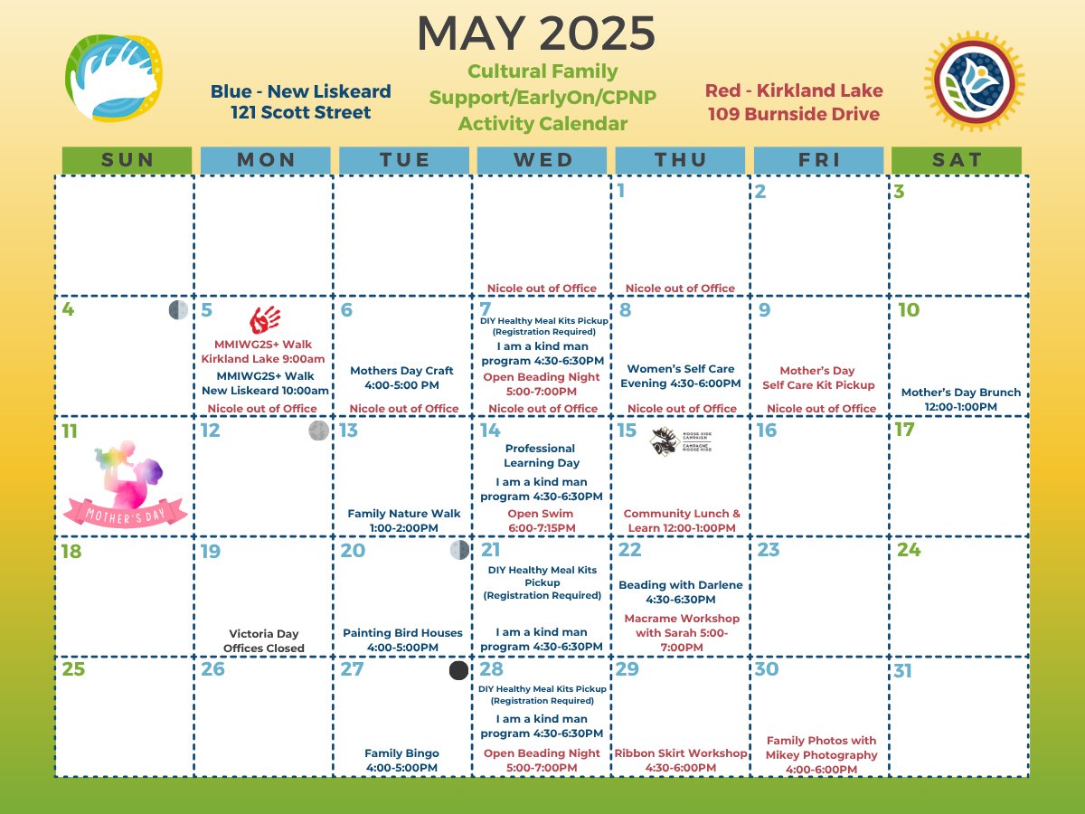 Everyone is welcome!
Join us for our upcoming events in Kirkland Lake and New Liskeard — we’d love to see you there!

Please register in advance to save your spot.
Let’s learn, connect, and celebrate together!