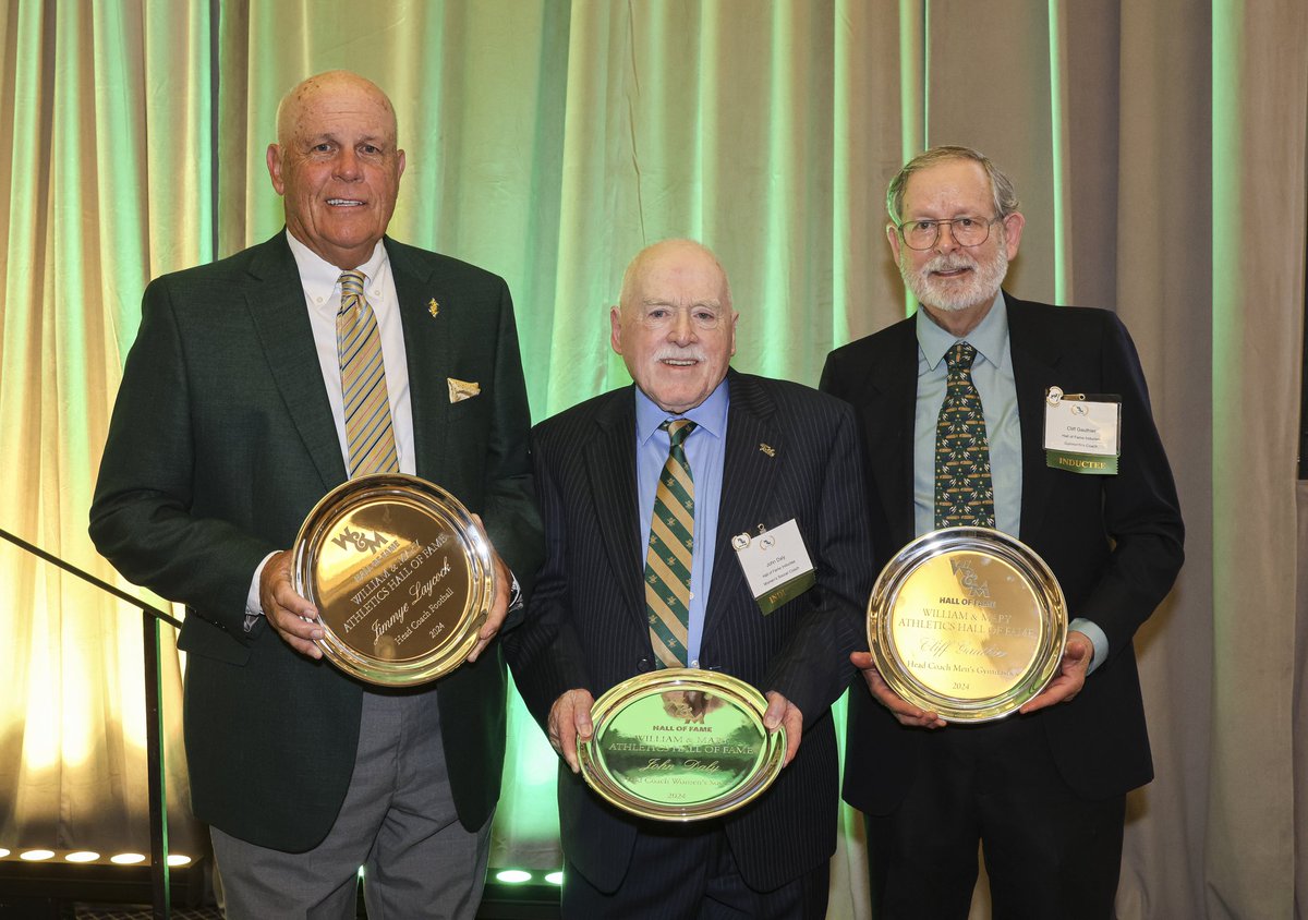 Legendary. 

Congratulations Jimmye Laycock, John Daly, and Cliff Gauthier on their induction into the W&amp;M Athletics Hall of Fame last weekend! Their contributions to the Tribe are immeasurable and we are so grateful for their time with the Green &amp; Gold. 

#GoTribe