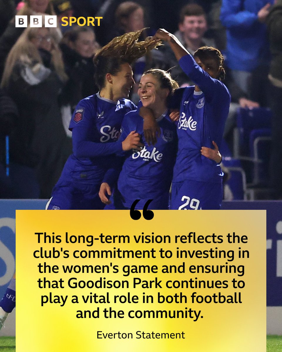 With a capacity of 39,572, Goodison Park will now be the largest dedicated women's football stadium in the country.

#BBCFootball