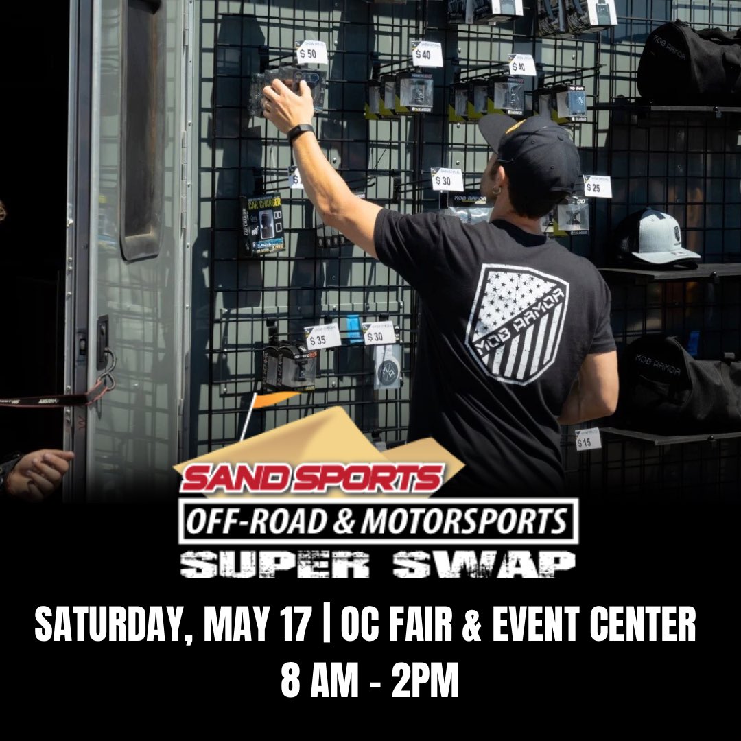 SoCal off-roaders! We’re gearing up for the Sand Sports Super Swap this Saturday, May 17 at the OC Fair &amp; Event Center – and Mob Armor will be there as a vendor! 💪