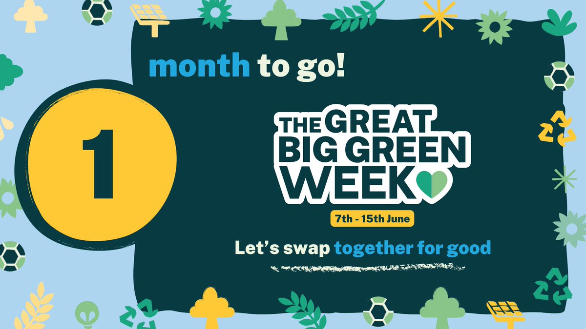 Wildlife and Countryside Link (@wcl_news) on Twitter photo Less than one month to go until the #GreatBigGreenWeek 🥳
Between 7th & 15th June, people up & down the country will come together in a wave of action to protect the planet🌍
Find a local event near you: greatbiggreenweek.com
Let’s #SwapTogether for good 💚
<a href="/TheCCoalition/">The Climate Coalition</a> Less than one month to go until the #GreatBigGreenWeek 🥳
Between 7th & 15th June, people up & down the country will come together in a wave of action to protect the planet🌍
Find a local event near you: greatbiggreenweek.com
Let’s #SwapTogether for good 💚
<a href="/TheCCoalition/">The Climate Coalition</a>