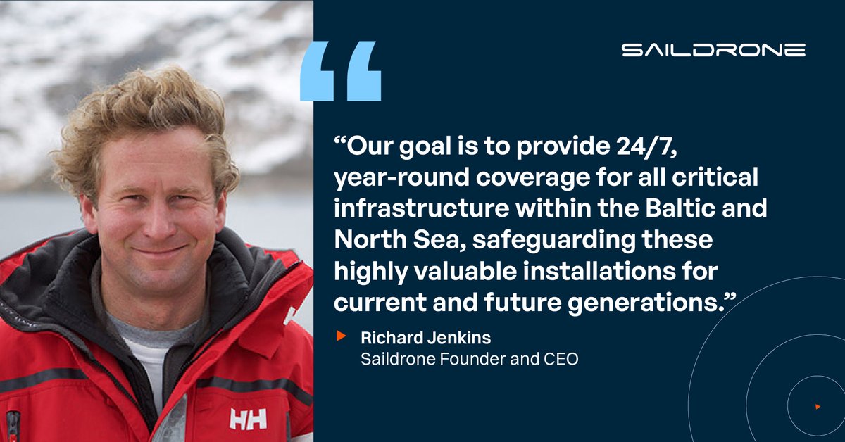 Saildrone (@saildrone) on Twitter photo Saildrone is pleased to announce the closing of a $60M investment round led by <a href="/Eifo_fond/">Danmarks Eksport- og Investeringsfond</a>. It will be used to bring our technology to Europe to address the urgent need for maritime security for critical infrastructure and wider defense applications.
go.saildrone.com/4mbVtc4 Saildrone is pleased to announce the closing of a $60M investment round led by <a href="/Eifo_fond/">Danmarks Eksport- og Investeringsfond</a>. It will be used to bring our technology to Europe to address the urgent need for maritime security for critical infrastructure and wider defense applications.
go.saildrone.com/4mbVtc4