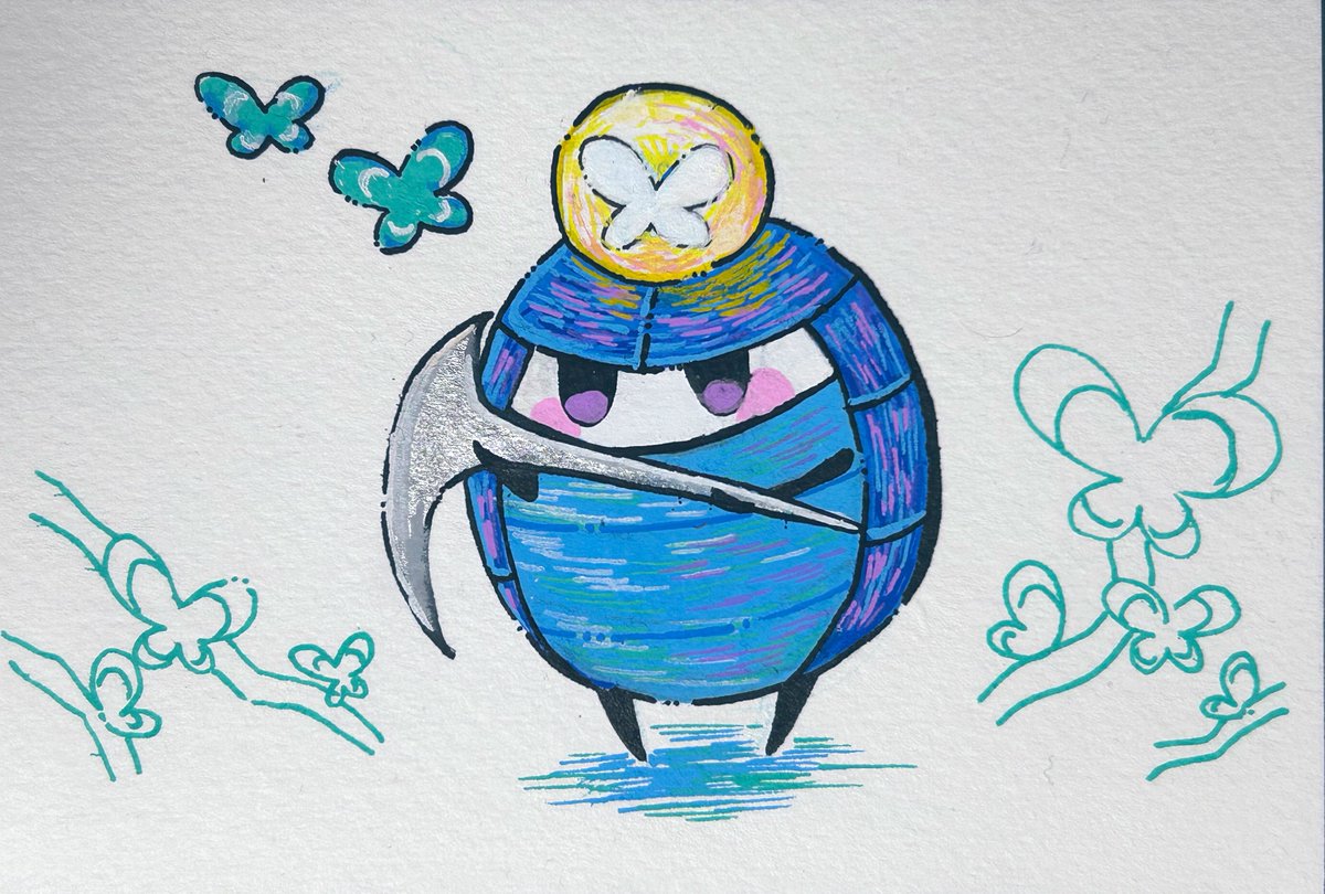 POSCAで描いたマイラ🦋
 #hollowknightfanart