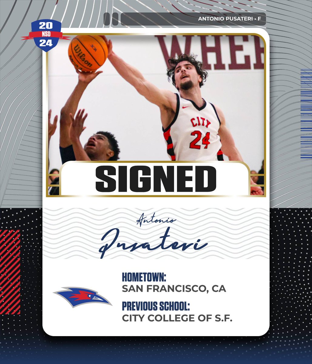 🚨Welcome to Chap Nation, Antonio Pusateri! 🚨

Antonio averaged 7.8 points per game on 60.6% shooting last season at City College of San Francisco.

#ChapNation