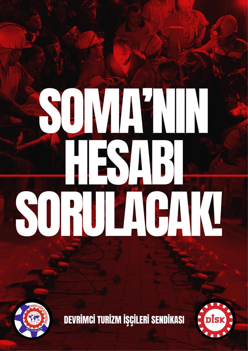 301 Madencinin katledilişinin üzerinden 11 yıl geçti. 
Katliamın yıl dönümünde failler serbest, madencilerin avukatı Can Atalay ve Selçuk Kozağaçlı hukuksuzca tutsak ediliyor. 
Soma için adalet mücadelemiz sürecek! 
301’in hesabı sorulacak!

#somakatliamı