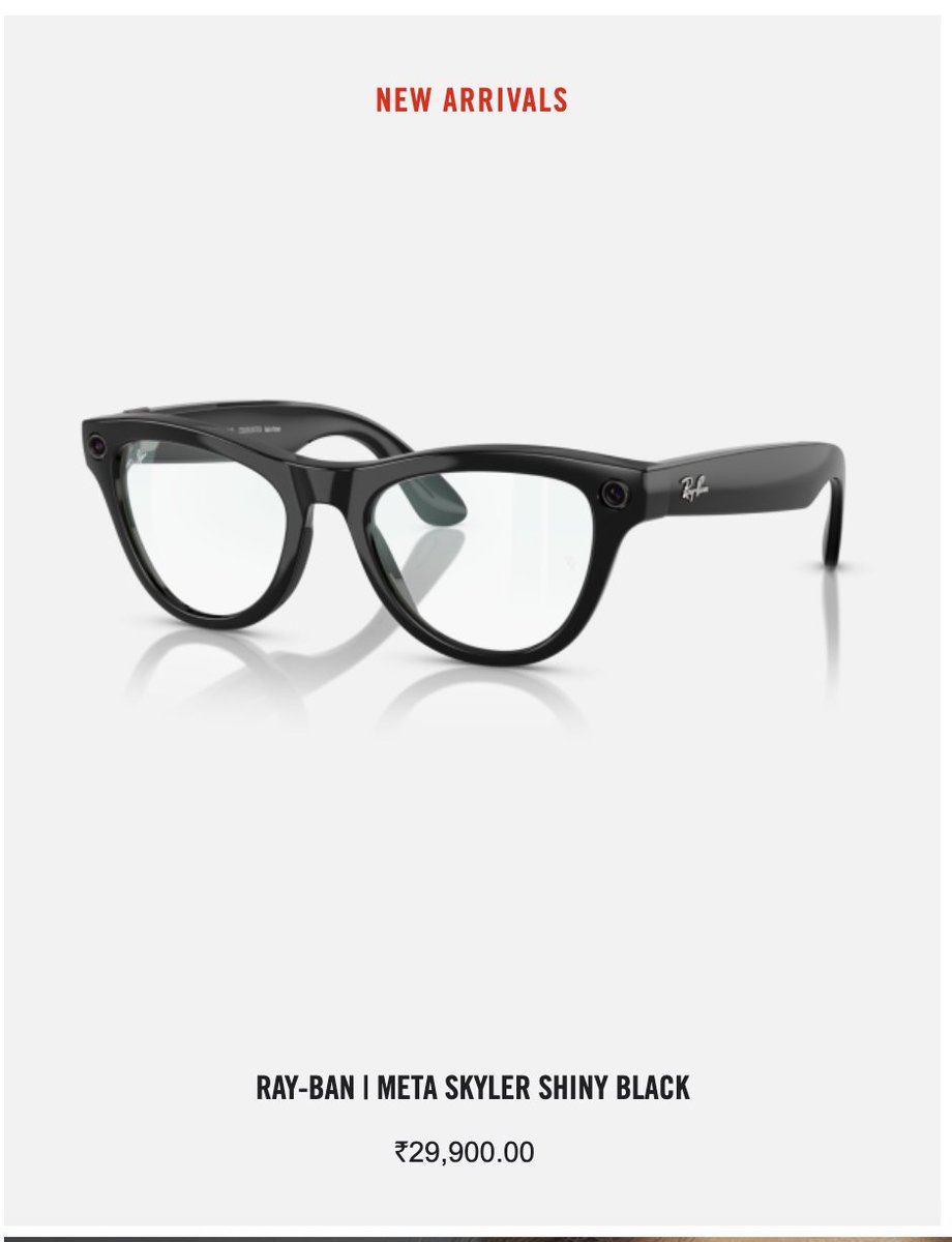 Rayban Meta glasses now available for preorder in India india.ray-ban.com/ray-ban-meta-g…
