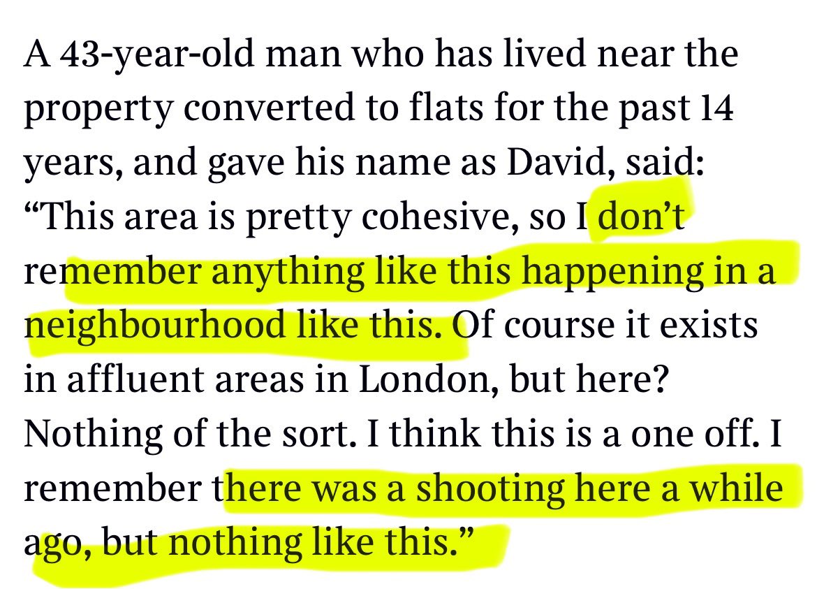 Kentish Town man gives his *shocked* reaction to Arson attack on Keir Starmer’s home. Saying “nothing like this” has ever happened in this lovely neighbourhood.
Yeah, except that shooting. 🤷