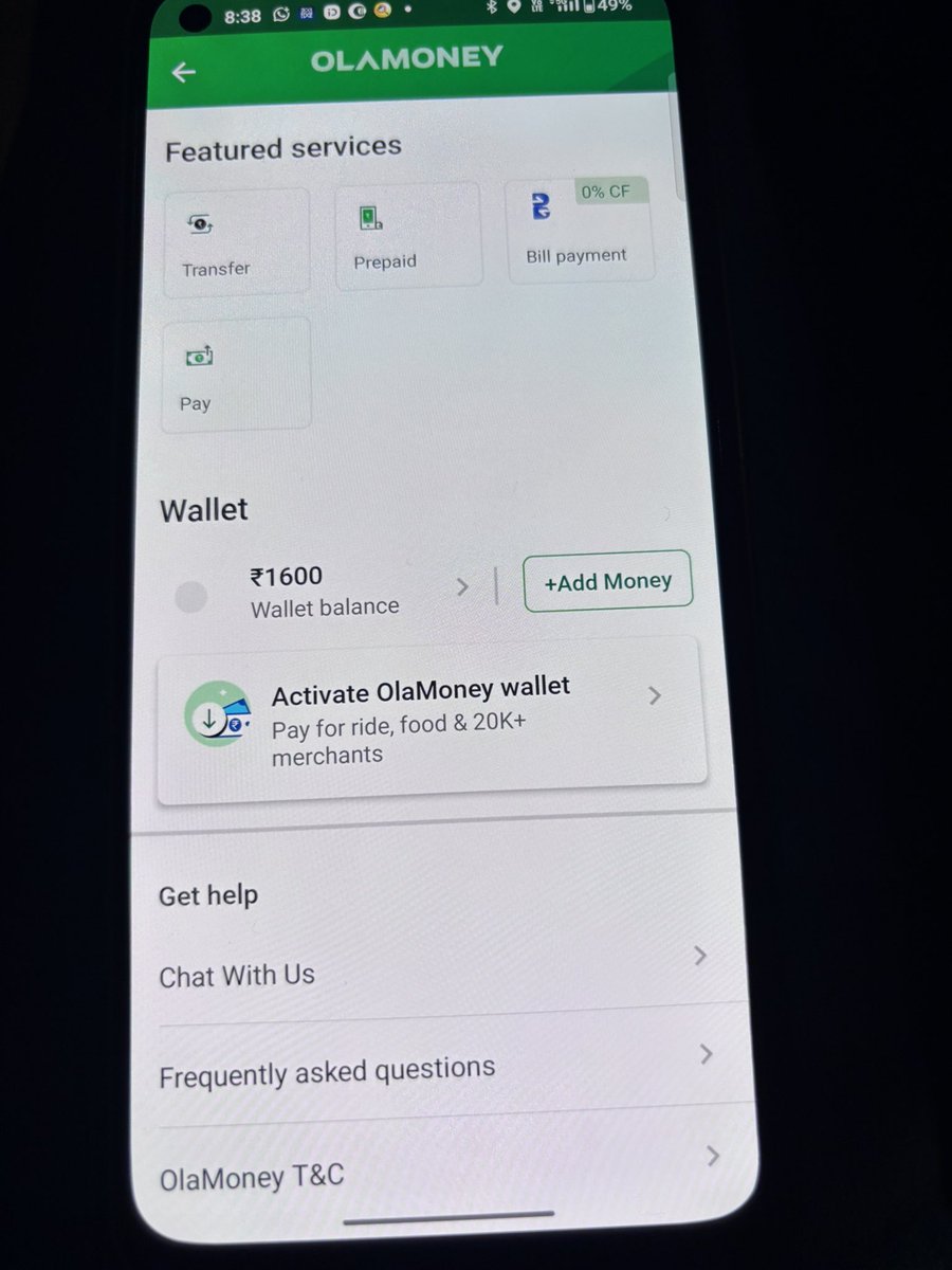 lijuraju's tweet photo. @ola_supports U r not allowing me to make the payment of pending payment and i have already added funds in Ola money, visible in the screenshot. https://t.co/CSwD9v9QY3