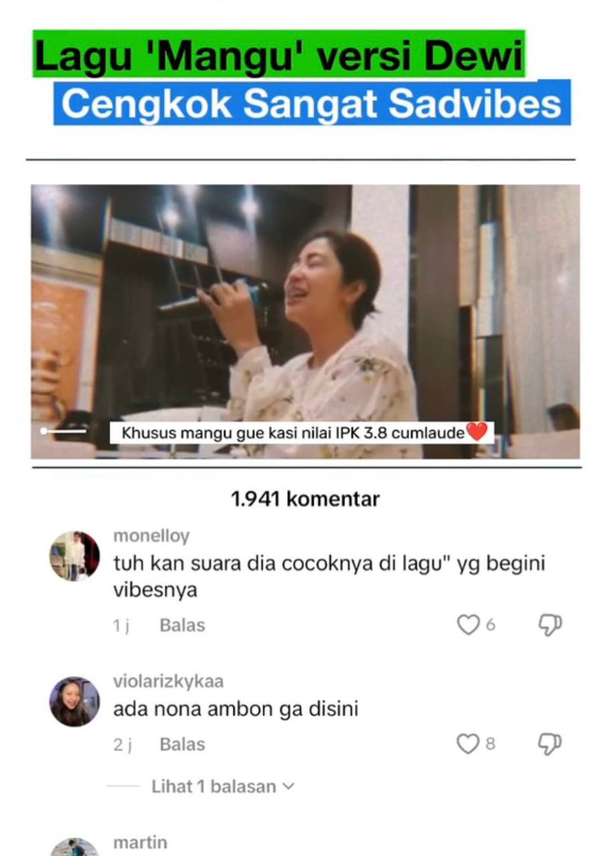 Takut tiba tiba bilang “ada nona Ambon disini?”