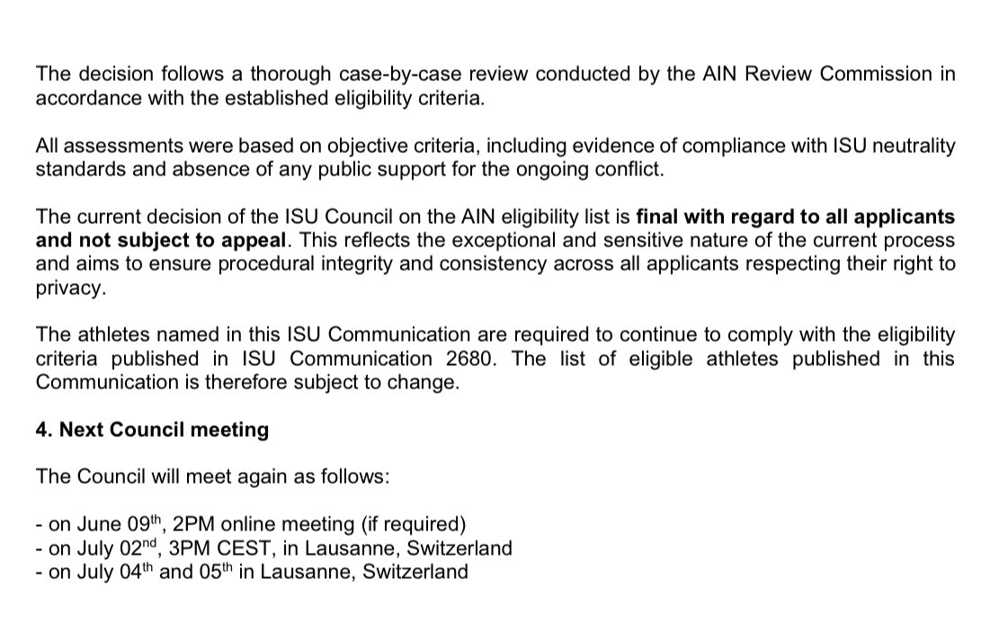 Athletes approved as Individual Neutral Athletes - decisions are not subject to appeal:

RUS
Adelia Petrosian
Alina Gorbacheva
Petr Gummenik
Vladislav Dikidzhi

BLR
Vasil Barakhouski
Viktoriya Plaskonnaya
Yauheni Puzanau
Viktoriia Safonova
Nastassia Sidarenka
Uladzislau Sytsik
