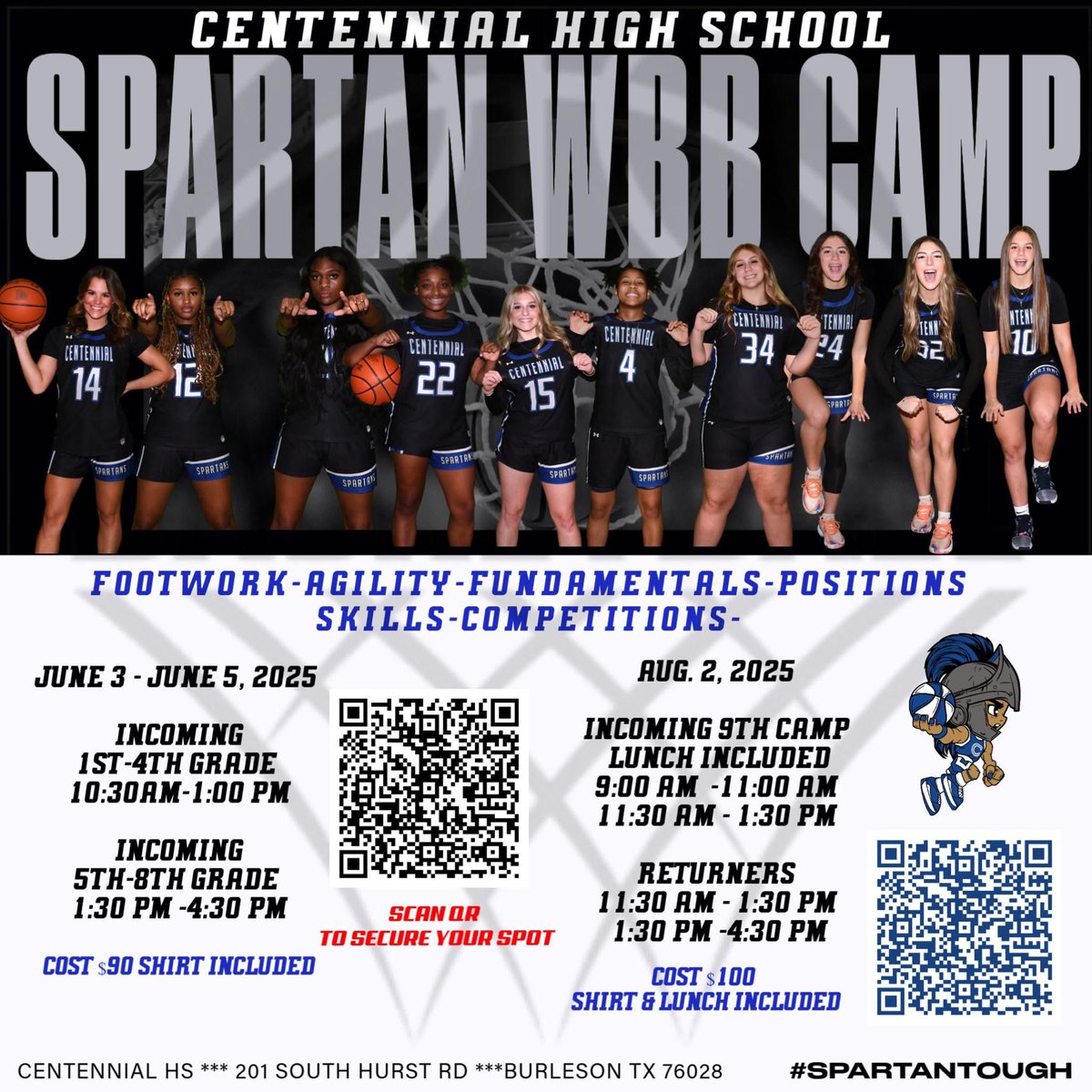 🏀 Basketball Camp Alert! 🏀
Get ready for a summer of skills, competitions, and nonstop fun!

📅 June 3rd &amp; 5th
For incoming 1st–8th graders

📅 August 2nd
For incoming 9th graders &amp; returning players

📲 Scan the QR code to sign up today!
Brooke Robinson