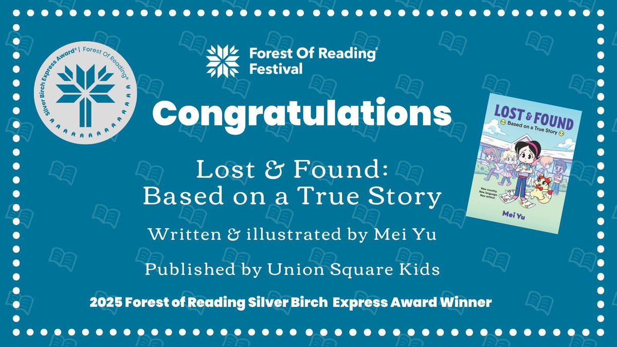 ForestofReading's tweet image. Drum roll, please… The winner of the Silver Birch Express Award is Lost &amp;amp; Found: Based on a True Story, written and illustrated by Mei Yu! A huge congratulations! 👏🏼 Thank you, readers, for voting in #ForestofReading. @UnionSqandCo