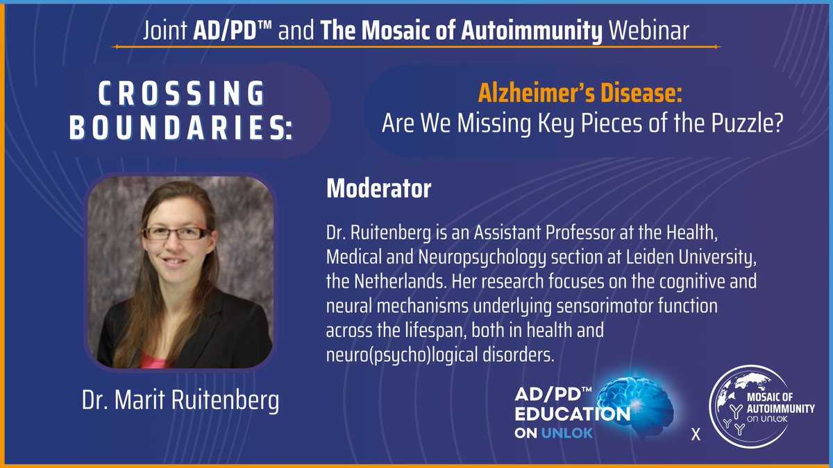 🧠 The intersection of #autoimmunity and #neurodegeneration is gaining attention—and for good reason.

Join Dr. Marina Jendrach, Dr. Wesley Brooks, and Dr. Marit Ruitenberg as they dive into emerging research that could reshape how we understand and treat Alzheimer’s disease.