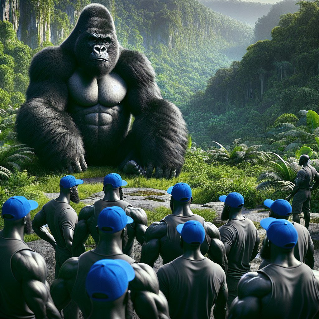 Scott_B_Real's tweet image. Forget 100 humans vs a gorilla. Your crypto community vs 1 gorilla, who’s winning?