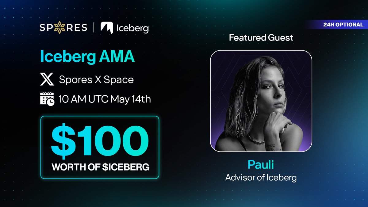 Spores Network (@spores_network) on Twitter photo ๐ ๐๐๐๐๐๐๐ ๐ฑ ๐๐๐๐๐๐ ๐๐๐ ๐
As the @Iceberg IDO draws near, we anticipate that Spores fellows may have numerous questions requiring clarification!
โฐ Time: 10 AM UTC on May 14th
๐ Venue: x.com/i/spaces/1nAKEโฆ
๐ค Featured Guests: Pauli - Advisor of ๐ ๐๐๐๐๐๐๐ ๐ฑ ๐๐๐๐๐๐ ๐๐๐ ๐
As the @Iceberg IDO draws near, we anticipate that Spores fellows may have numerous questions requiring clarification!
โฐ Time: 10 AM UTC on May 14th
๐ Venue: x.com/i/spaces/1nAKEโฆ
๐ค Featured Guests: Pauli - Advisor of