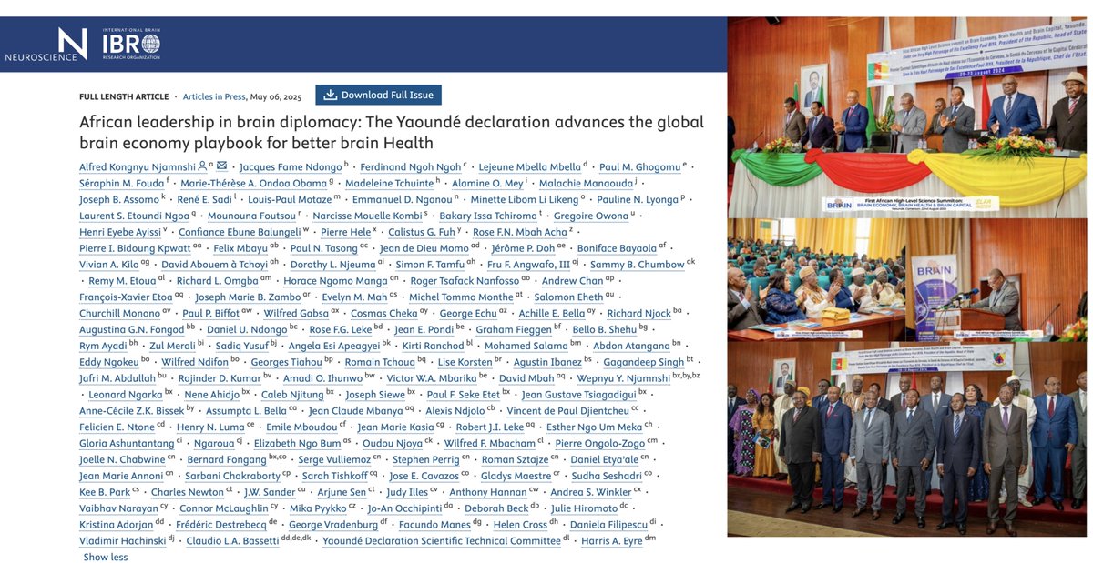Agustin Ibañez (@agustinmibanez) on Twitter photo Accelerating transdisciplinary brain health and capital in Africa. Massive team effort behind the Yaoundé Declaration. Proud to be part of this. Well done Alfred Njamnshi, <a href="/HarrisAEyre/">Harris Eyre</a> & the full Committee: ibroneuroscience.org/article/S0306-… <a href="/IBROorg/">IBRO - International Brain Research Organization</a> <a href="/IBROjournals/">IBRO Journals</a> Accelerating transdisciplinary brain health and capital in Africa. Massive team effort behind the Yaoundé Declaration. Proud to be part of this. Well done Alfred Njamnshi, <a href="/HarrisAEyre/">Harris Eyre</a> & the full Committee: ibroneuroscience.org/article/S0306-… <a href="/IBROorg/">IBRO - International Brain Research Organization</a> <a href="/IBROjournals/">IBRO Journals</a>