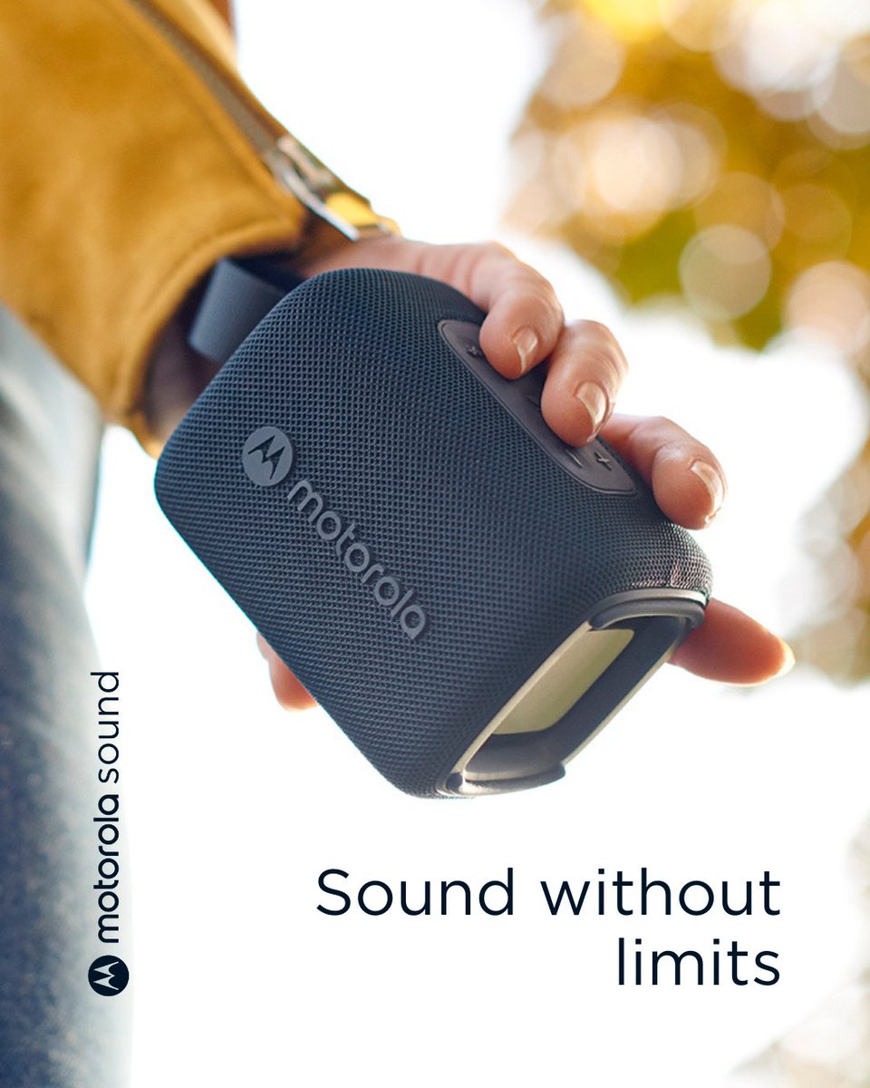 motorolasound's tweet image. Sound that sets you free 🌿☀️

SHOP NOW 👉🏻 bit.ly/44quIu6

#CompactDesign #NoLimits #ROKR300 #WirelessFreedom #MotorolaSound #PortableLifestyle #AmplifyYourJoy #BluetoothSpeaker