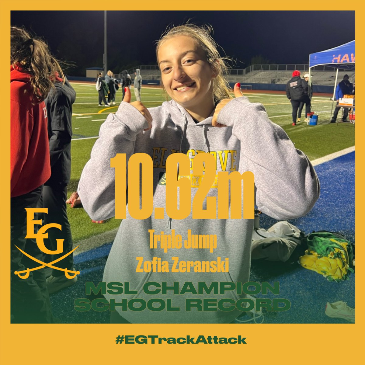 Congratulations to the 1st MSL Champion since 2007!! 🥇
Zofia Zeranski is your MSL Triple Jump Champion with a New School Record of 10.62m 🏃🏼‍♀️
#EGTrackAttack
